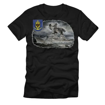 Тениска с изображение на разрушителя D 185 клас 103 от германския военноморски флот. Лятна Памучен Мъжка Тениска С Кръгло деколте и Къс Ръкав New S-3XL