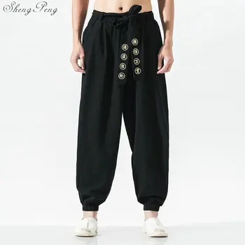 Традиционни китайски панталони кунг-фу костюм мъжки кунг-фу облекло уин чун облекло традиционната китайска облекло за мъже V1618