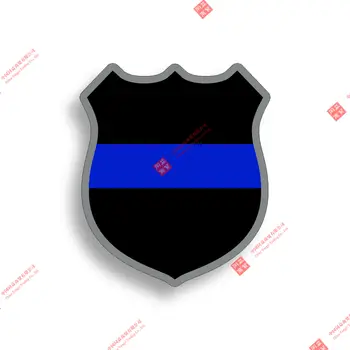 Тънка Синя Линия Полицай Икона Стикер Чаша Лаптоп Колата Прозорец Стикер На Бронята На Състезателна Каска Етикети
