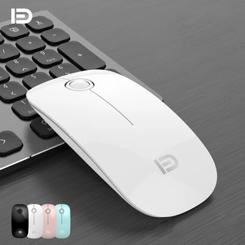 Ультратонкая 2,4 G Оптична Безжична Мишка с USB Приемник, 1600 dpi Тиха Компютърна Игрална Мишката за Домашния Офис