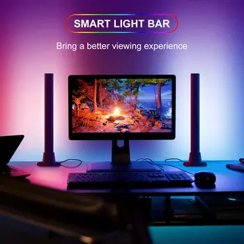 Умен RGB Led Лампа, нощна светлина с Bluetooth-приложение, Управление, Синхронизация на Музика, Светлини за Игра на ТЕЛЕВИЗИЯ, Лампа за Украса на Стаята