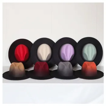Фетровая шапка наклон цветовете на Европейската и американската златна верижка цилиндър вълна цилиндър мъжки и дамски тенденция фетровая шапка джаз шапка 2021