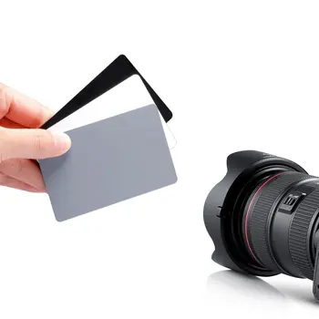 Цифров фотоапарат Джобен размер 3 в 1, бяло, черно, сиво Баланс карти, Сива карта с 18 на сто с шейным каишка за цифрова фотография