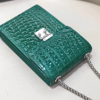 Чанта за мобилен телефон от естествена кожа за дами, чанта за мобилен телефон от крокодилска кожа най-високо качество
