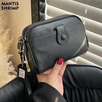 Чанта от естествена Кожа за Жени, Лесна Чанта за Мобилен Телефон, Чанта за Китката, Универсална Чанта-Месинджър, Чанти през Рамо Дамски Чанти за Рамо