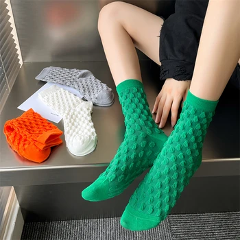 Чорапи За Жените, Нови Модерни Висококачествени Дишащи Меки Памучни Чорапи За Момичета, Трендови Индивидуални Чорапи В Корейски Стил, Цветни Чорапи, Дамски