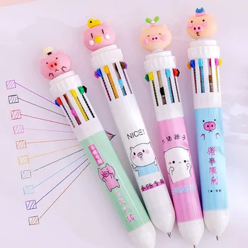 Чудесна Мультяшная химикалка писалка 10-в-1, Многоцветни Прибиращи Химикалки за Писане, за Деца, за вашия офис, Ученически Пособия
