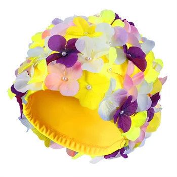 Шапка За Плуване Flowerfor Шапка Шапки Венчелистче Цвете За Къпане Басейн Дами Размерный Водоустойчива Душ Найлон Threesummer Шапки 3D