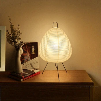 Японски Дизайн Настолна Лампа Akari Wabi-sabi Йонг С Модел От Оризова Хартия, Настолна Лампа за Спалня, Нощни лампи, Директна Доставка