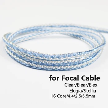 за Фокусно кабел Clear Elear Elegia Stellia Elex 7N OCC 16 Ядрени слушалки със Сребърно покритие Upgrade 4,4 мм Баланс 2,5 3,5 мм С МИКРОФОН