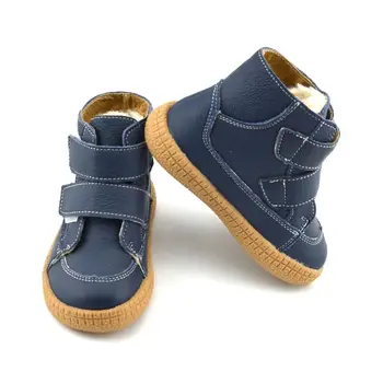 кожени обувки за големи момчета, зимни тъмно сини обувки за деца, бебешки обувки, топла проста популярна обувки с джапанки SandQ, 2019 г., 16,5 см-20 см