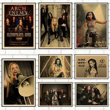 ретро постер Arch Enemy плакат на Декорация на Крафт киселина рок музикален плакат Фигура ядро стикери за стена подарък