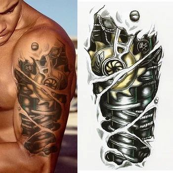 хартия татуировки индивидуалност водоустойчива временно за стикер татуировка дизайн ръцете на хора метал механично голям