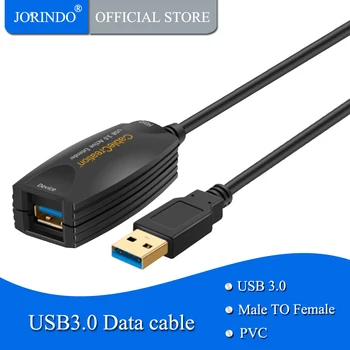 JORINDO Суперскоростной Активен Удлинительный Кабел USB 3.0, удължителен кабел USB 3.0 от мъжа към жената, Кабел Повторител с Усилване на Сигнала